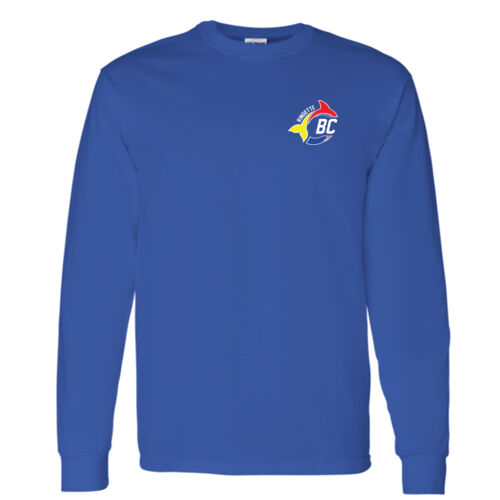 Gildan Unisex Ring Fin Emblem Printed Long Sleeve Thumbnail